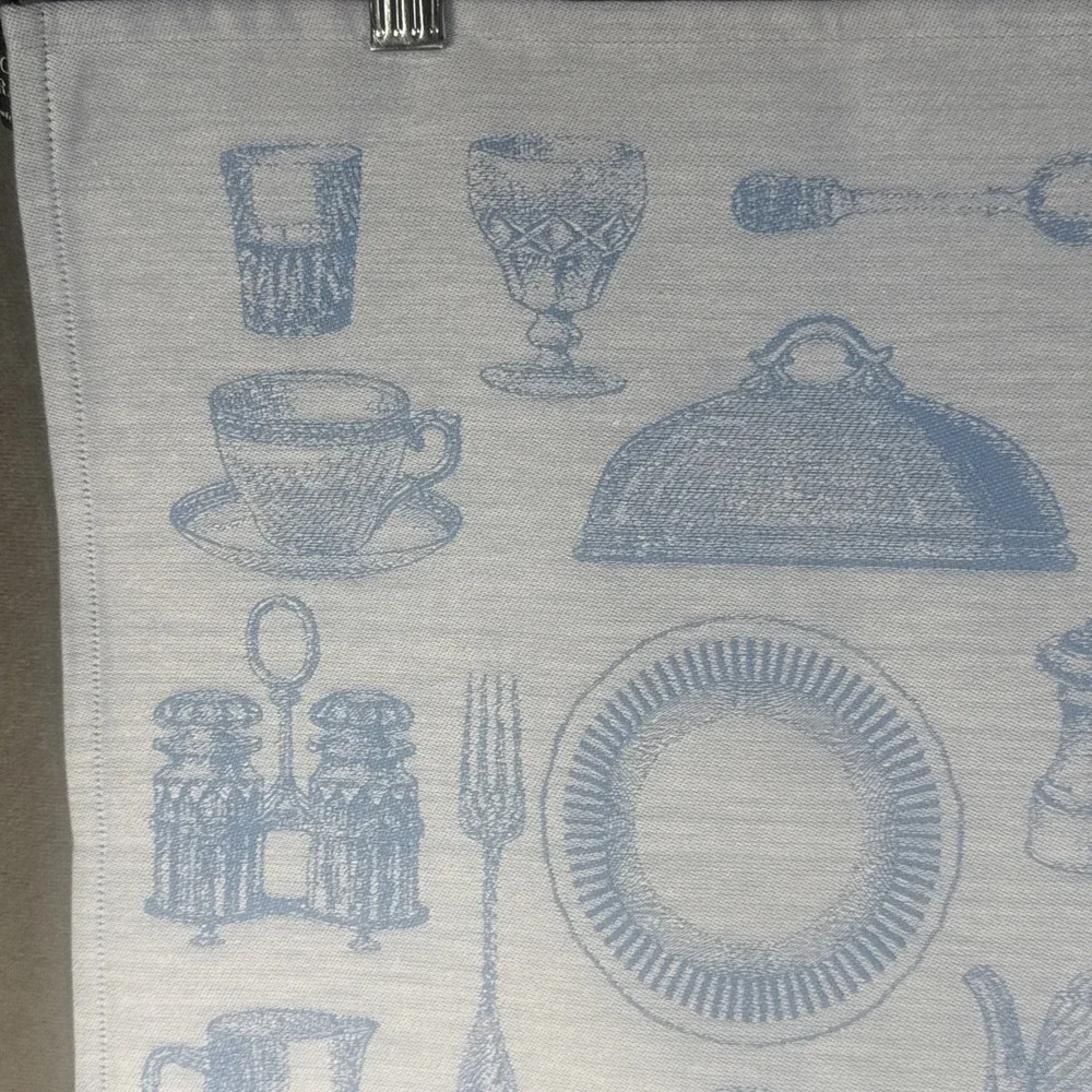 NWT New Le Jacquard Francais A Table! Tea Towel Blue 31